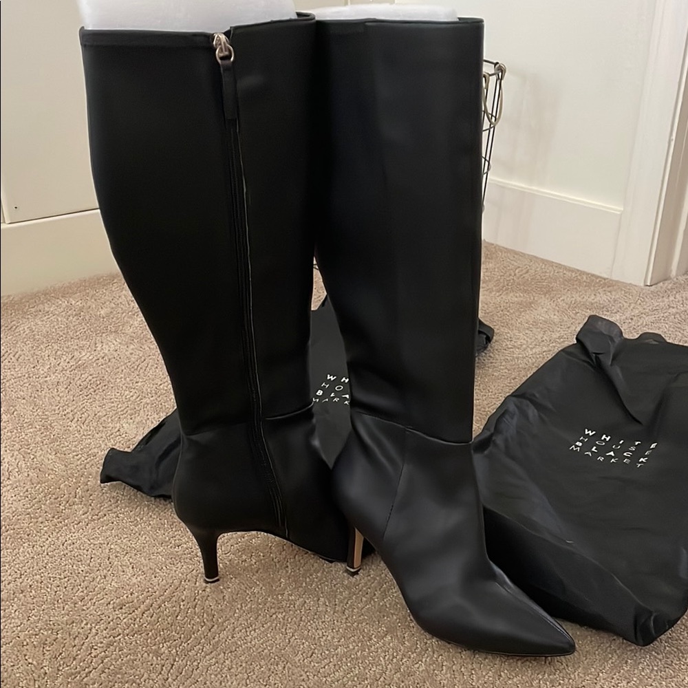 White House Black Market Sleek Black Heeled Boots